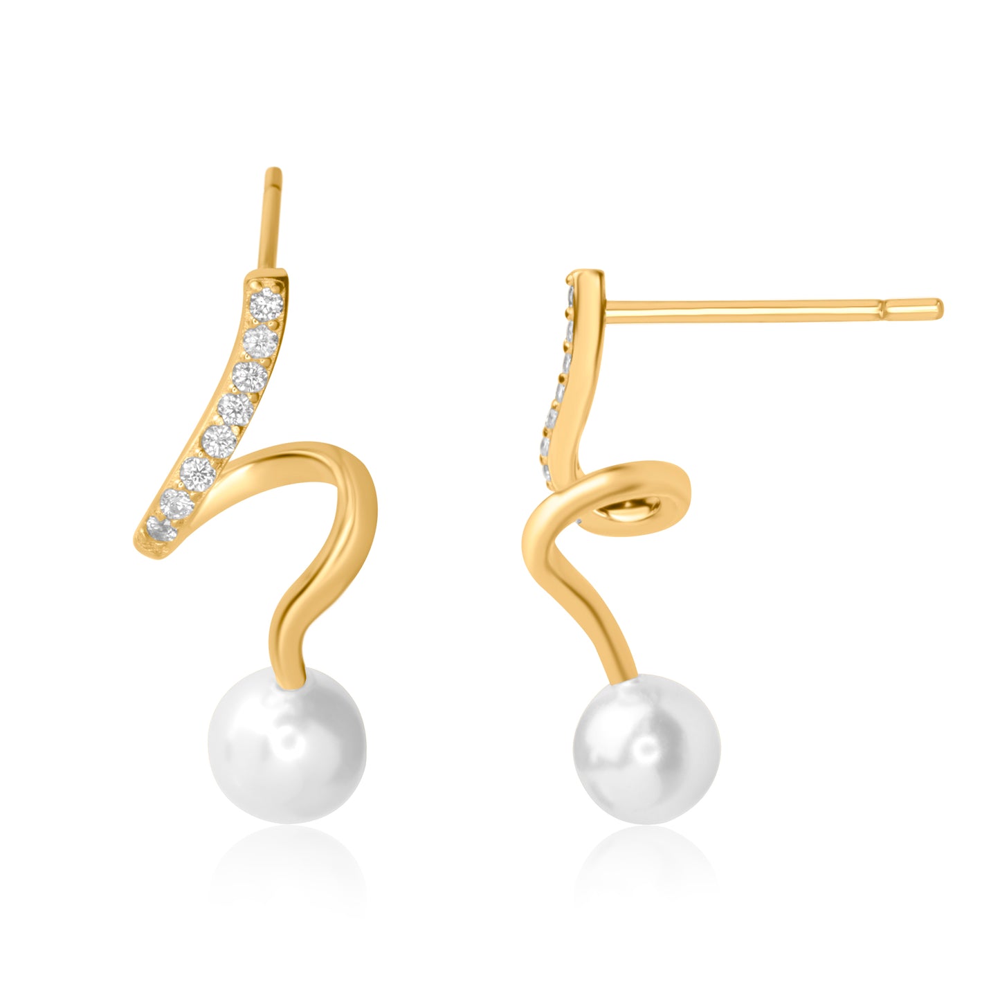 "Pearl Cascade" Gold Plated Earrings