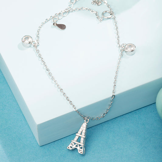 'Love In Paris' Silver Anklet