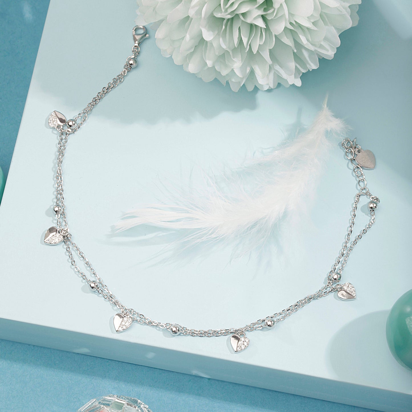 'Cupid's Cadence' Silver Anklet