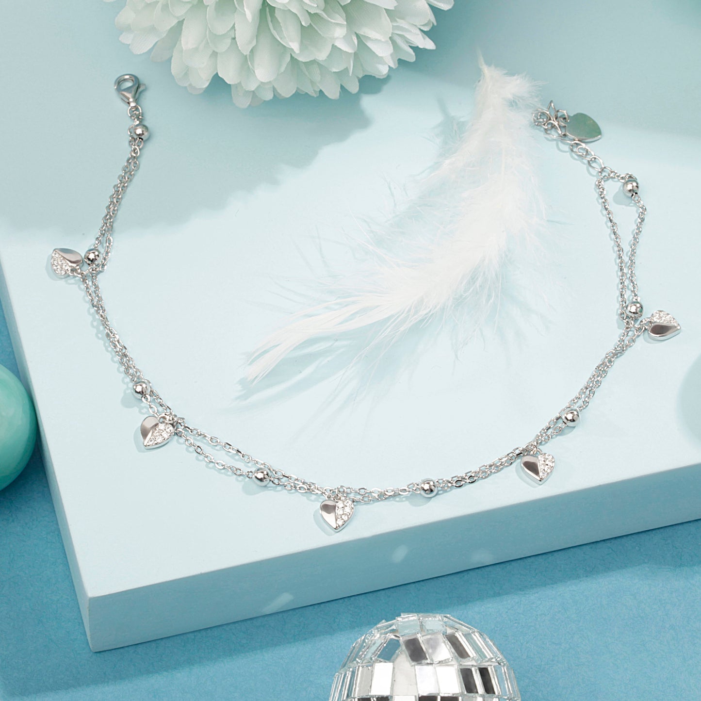 'Cupid's Cadence' Silver Anklet