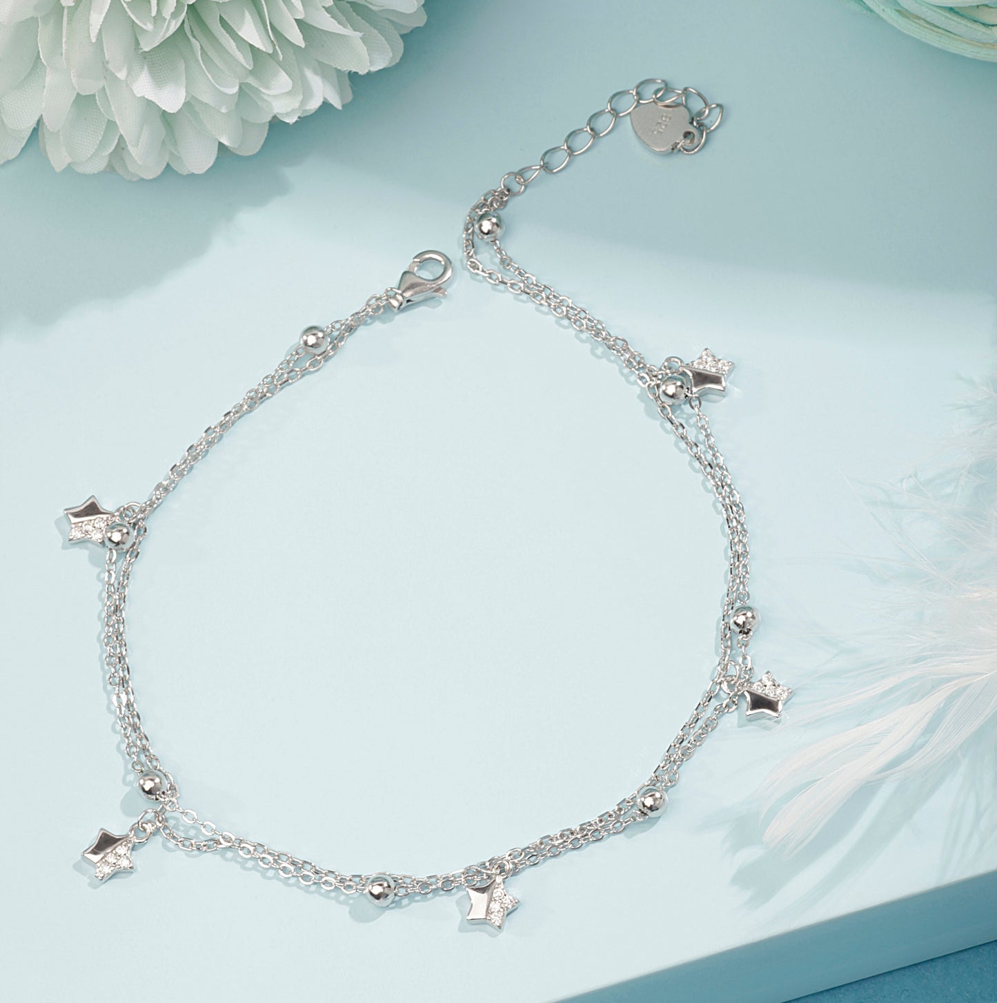 'Silver Star' Anklet