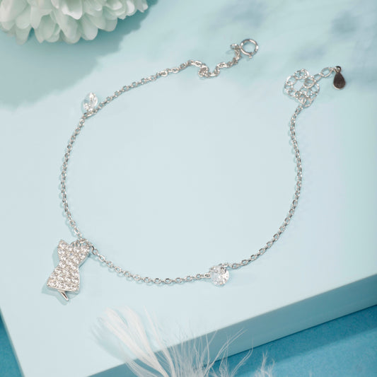 'Bow Dazzle' Silver Anklet