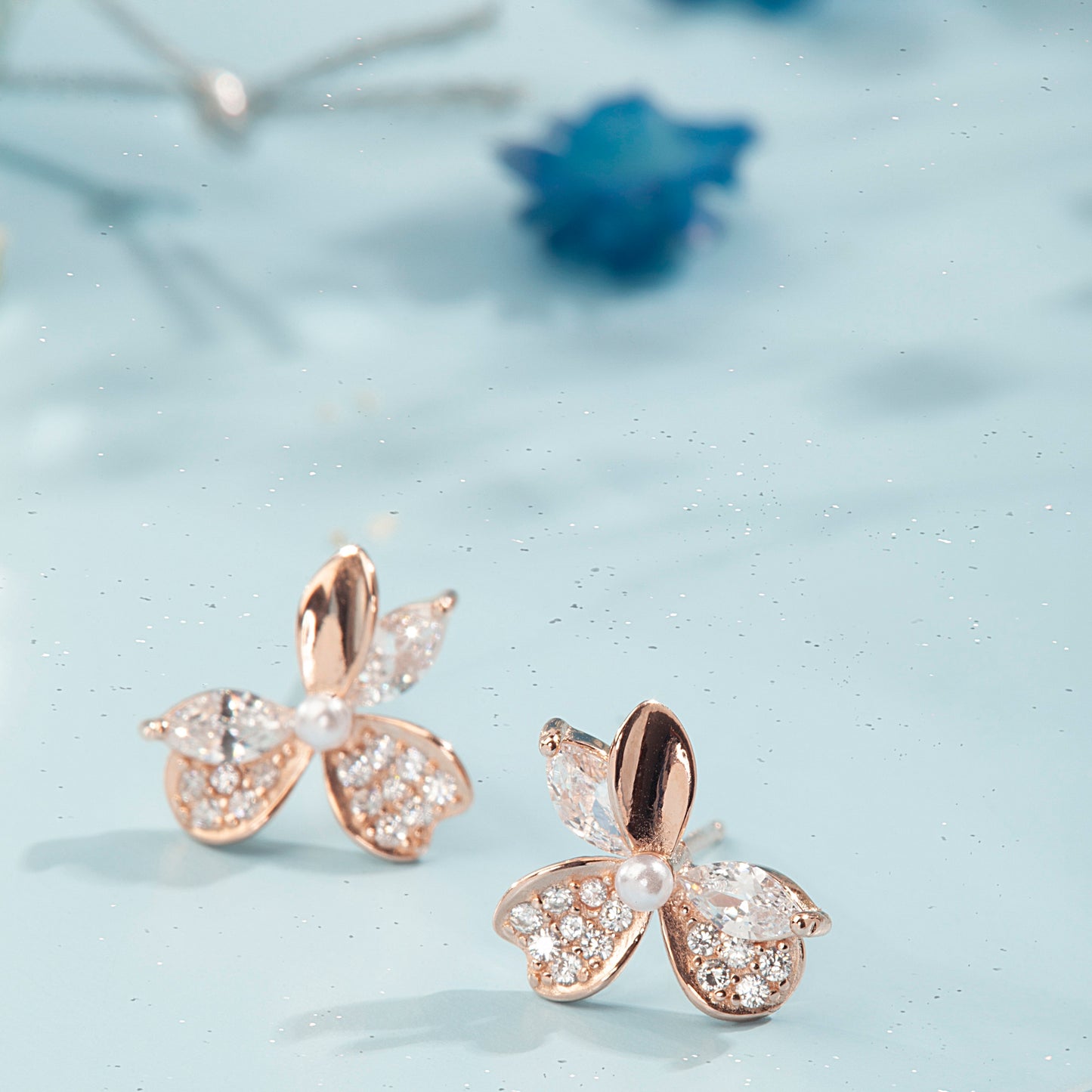 'Bow Knot' Rose Gold Earrings