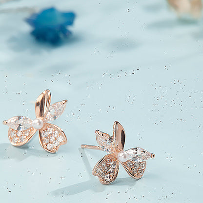 'Bow Knot' Rose Gold Earrings