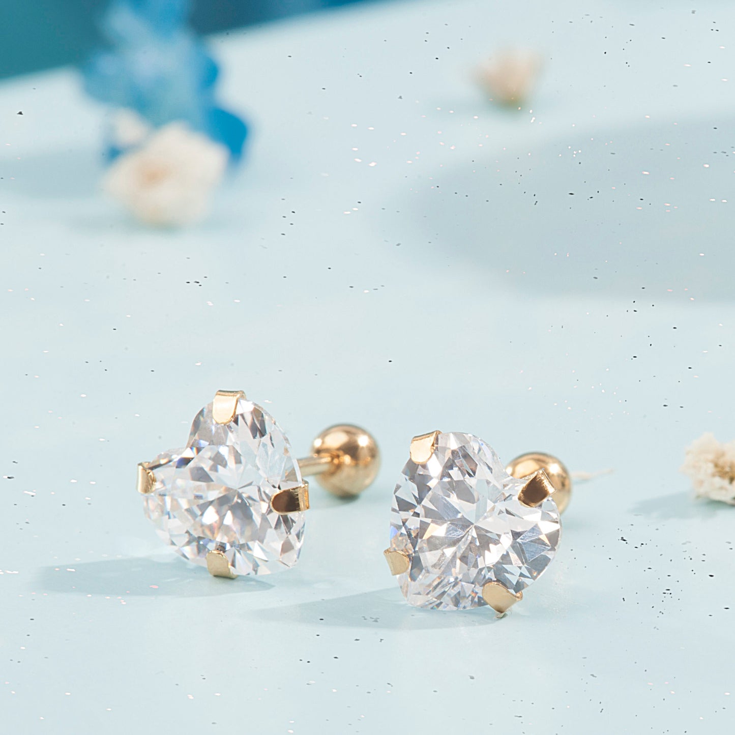 'Diamond Heart' Studs