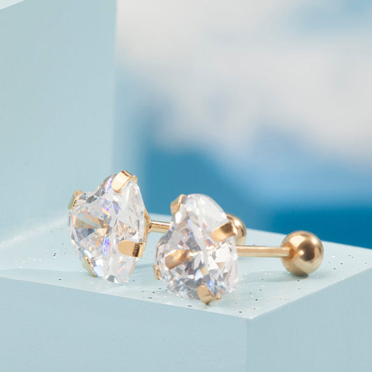 'Diamond Heart' Studs