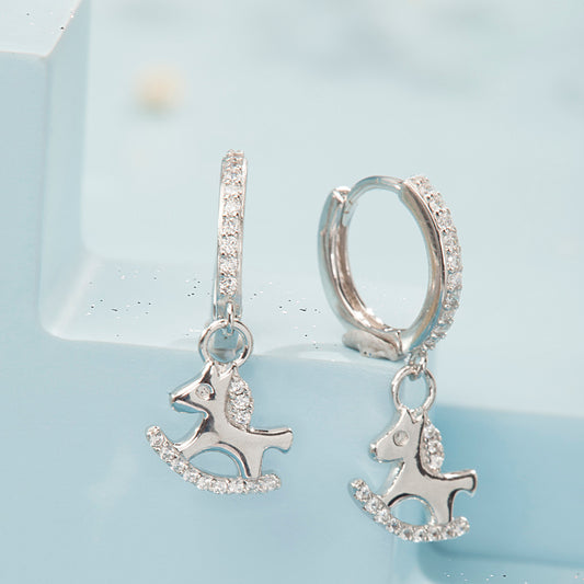 'Unique Carousel Sterling' Silver Earrings