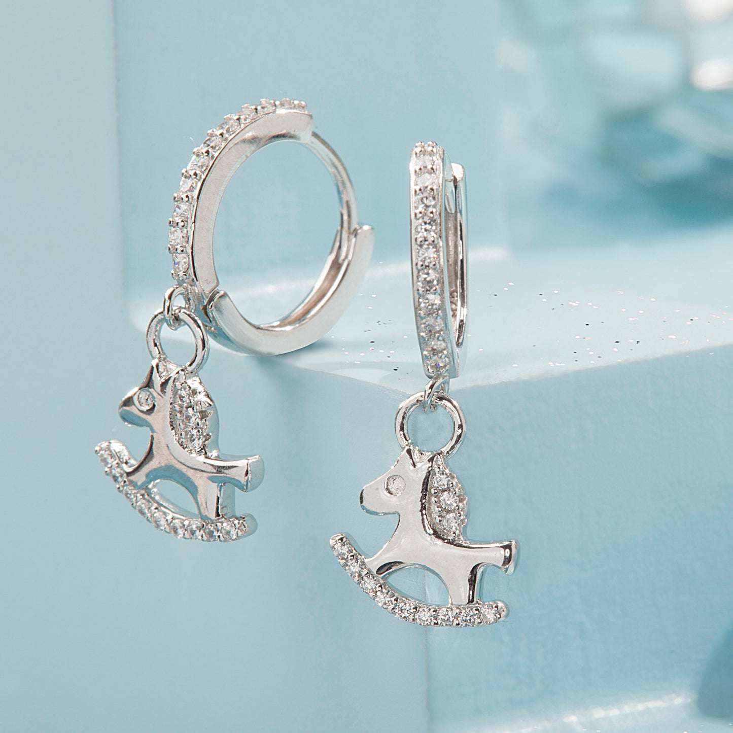 'Unique Carousel Sterling' Silver Earrings