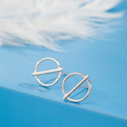 'Geometric Open' Circle Earrings