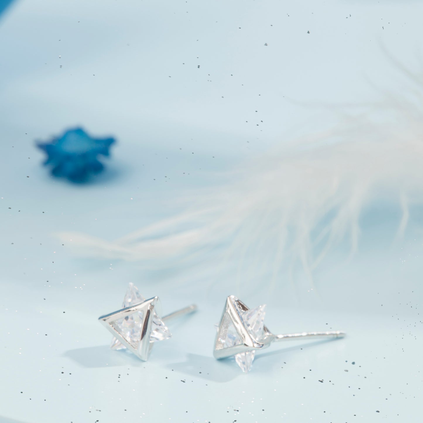 'Diamond Shine' Silver Studs