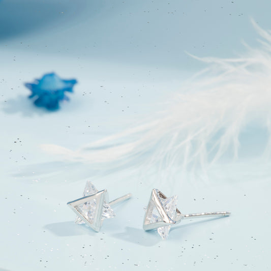 'Diamond Shine' Silver Studs