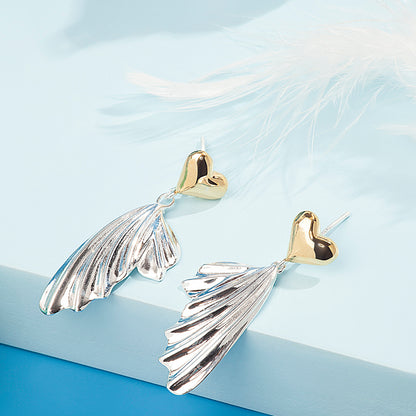 'Love Fish Tail' Gold & Silver Earrings