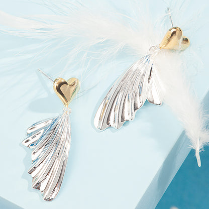 'Love Fish Tail' Gold & Silver Earrings