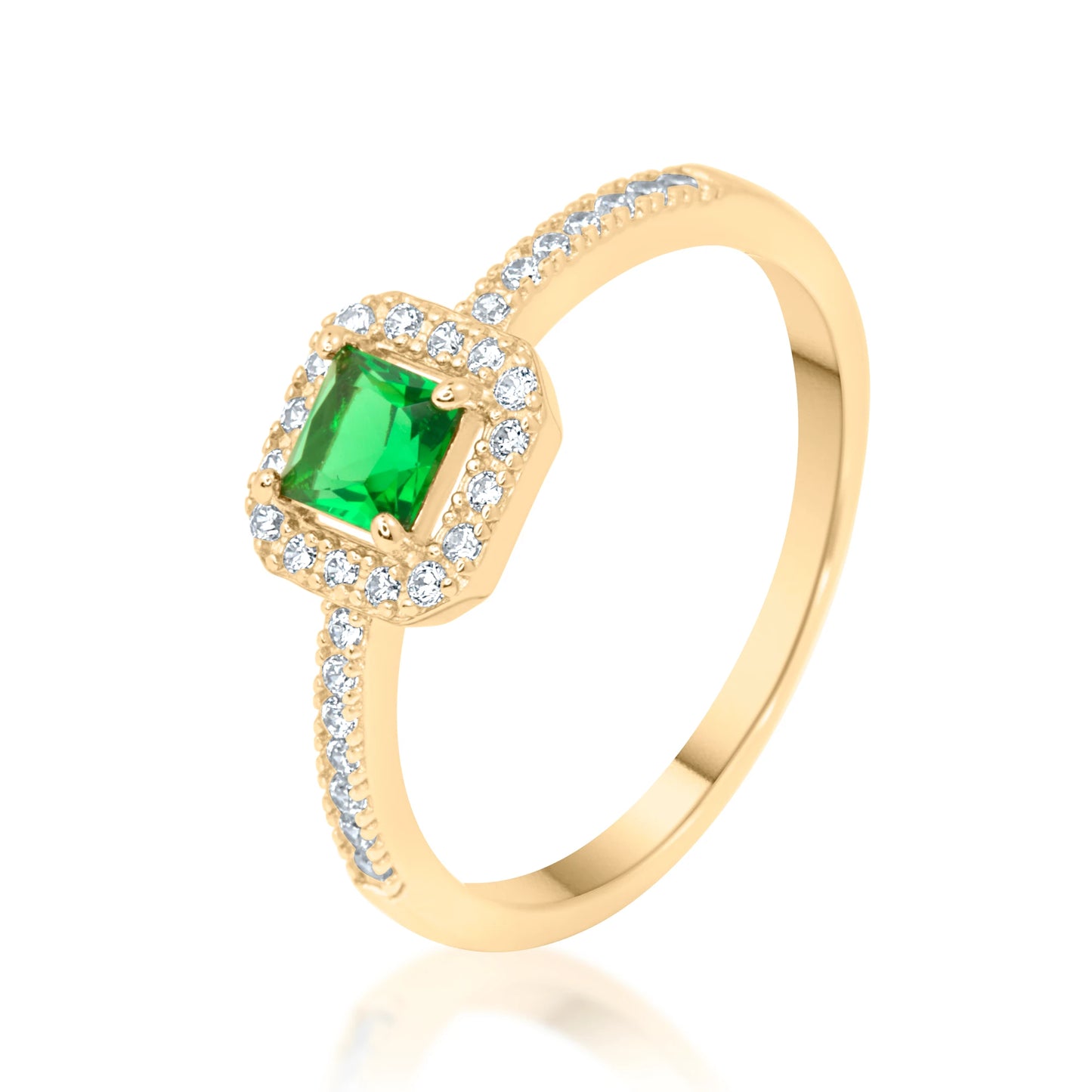 "Golden Emerald Delight" Ring