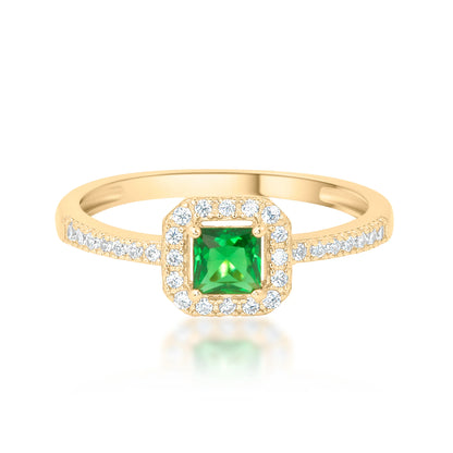 "Golden Emerald Delight" Ring