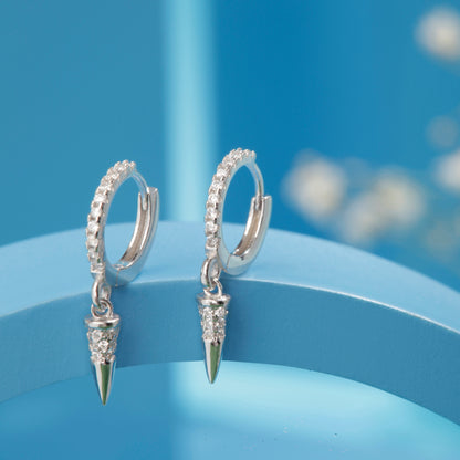 'Glamour Silver' Hoops Earrings