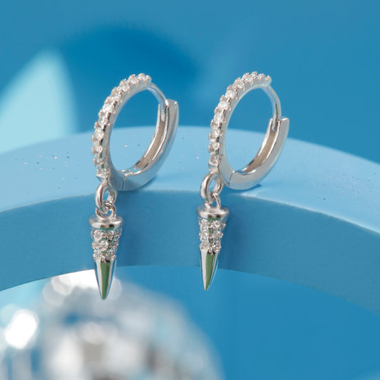 'Glamour Silver' Hoops Earrings