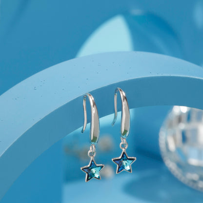 'Stunning Blue Gem' Star Earrings