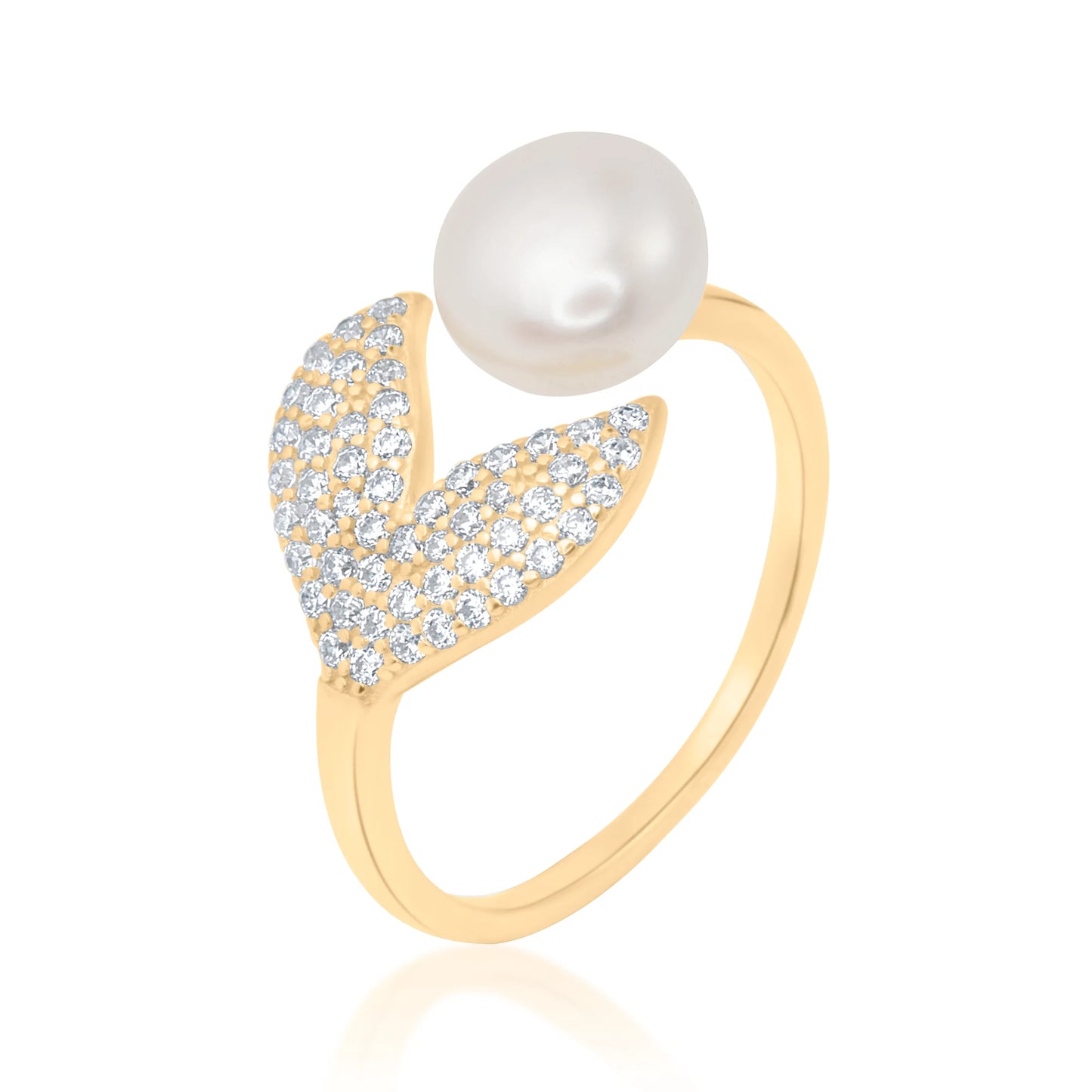 "Golden Pearl Elegance" Ring