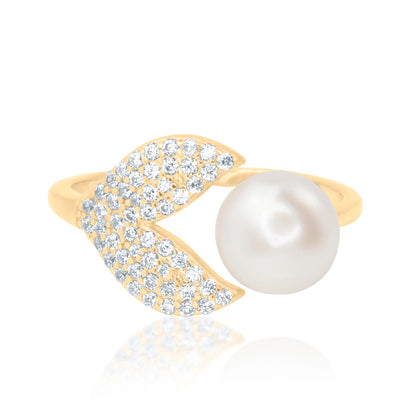 "Golden Pearl Elegance" Ring