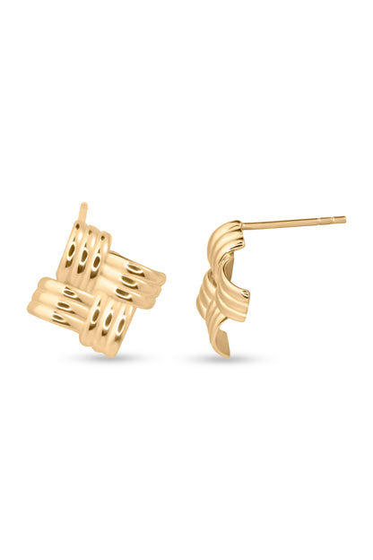 'Golden Ripple' Gold Plated Earring