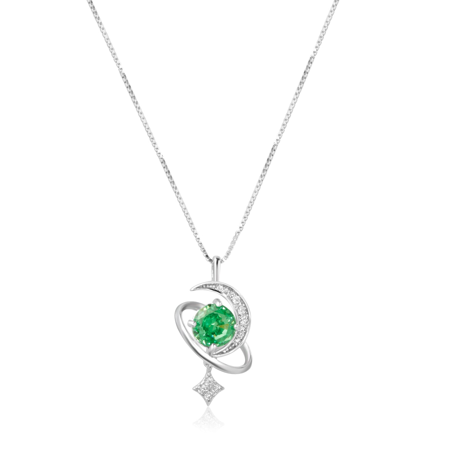 "Celestial Emerald" Silver Pendant