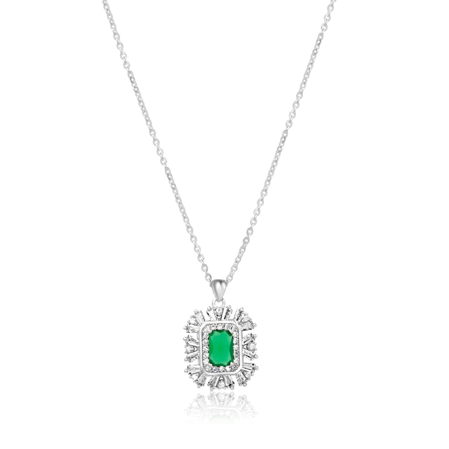 "Regal Emerald" Silver Pendant