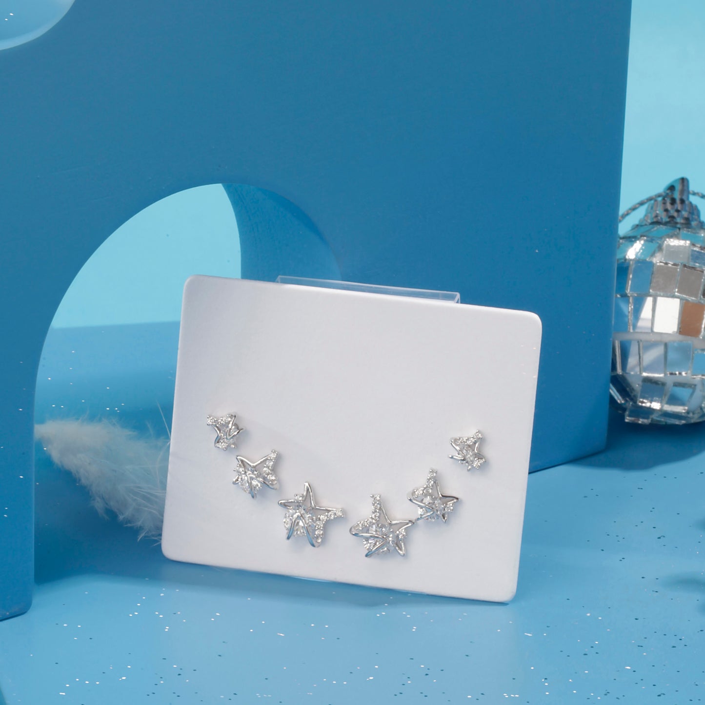 'Star Fish' Silver Stud Set