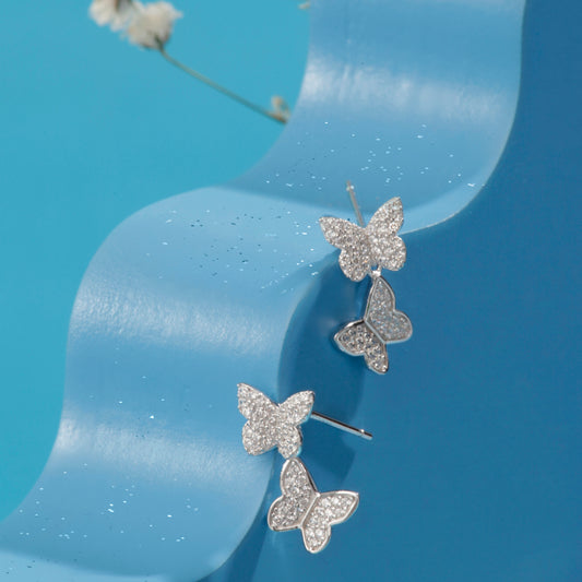 'Beautiful Butterfly' Silver Earrings