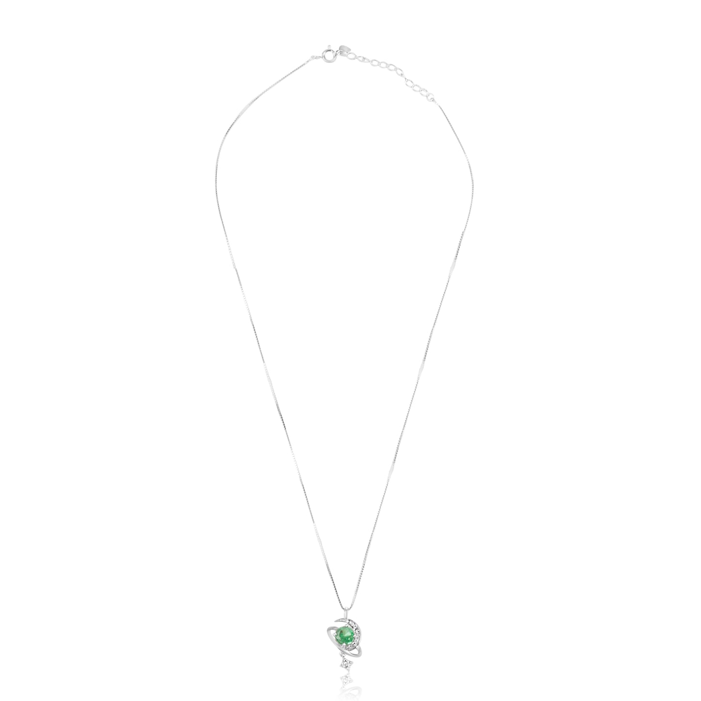 "Celestial Emerald" Silver Pendant