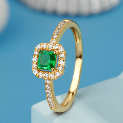 "Golden Emerald Delight" Ring