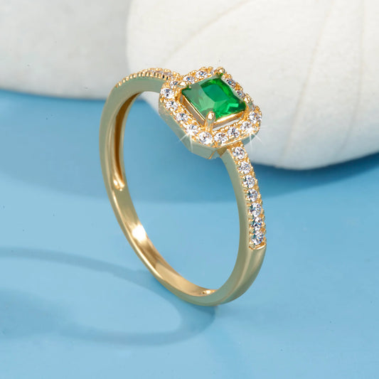 "Golden Emerald Delight" Ring