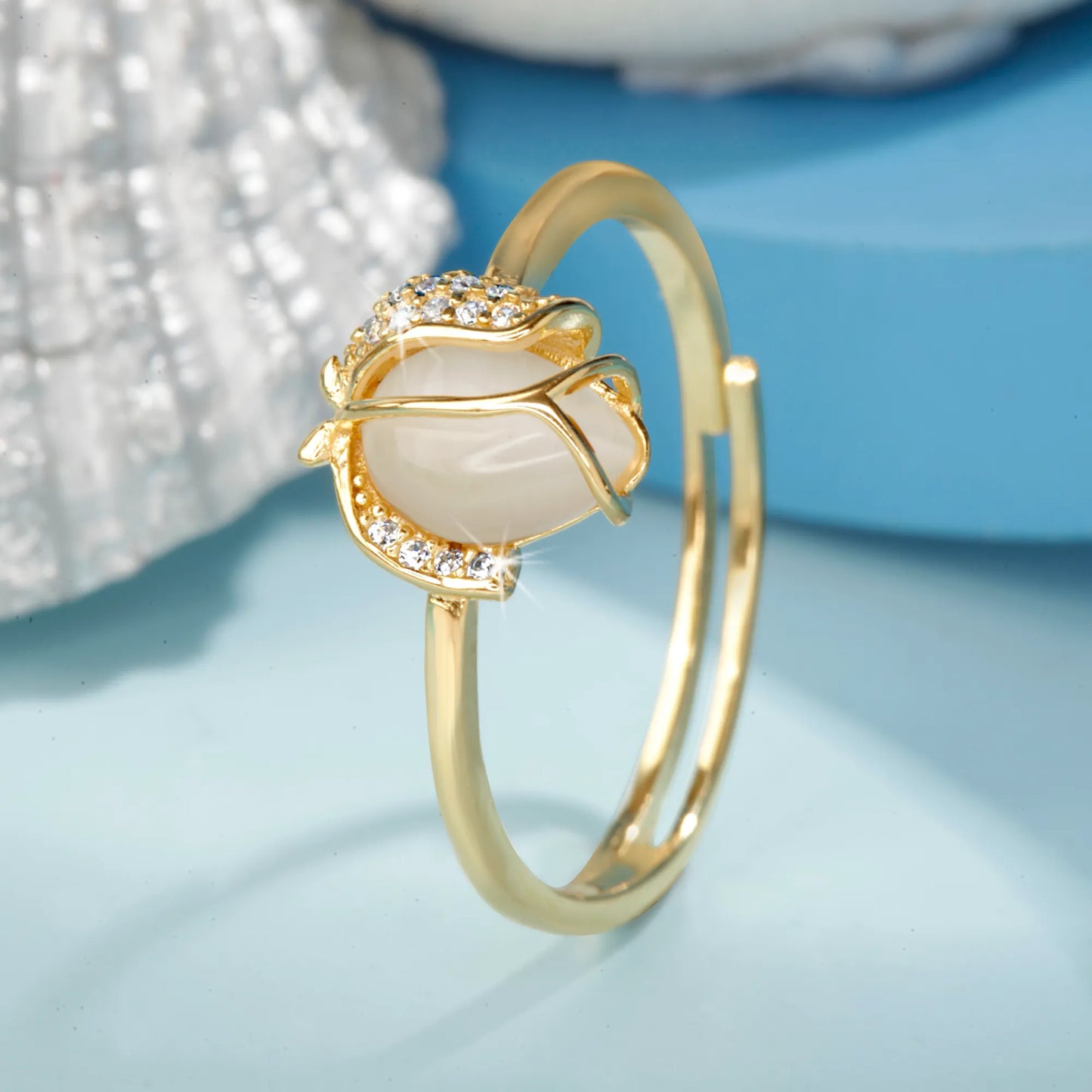 "Golden Rosebud" Ring