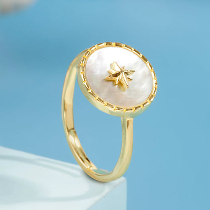 "Golden Star Mother-of-Pearl" Ring