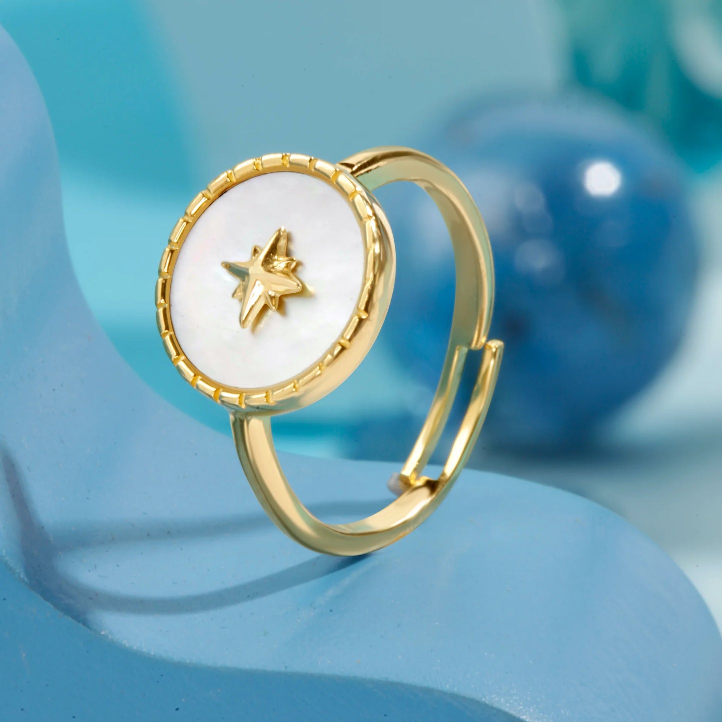 "Golden Star Mother-of-Pearl" Ring