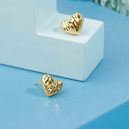 "Golden Heart" Studs