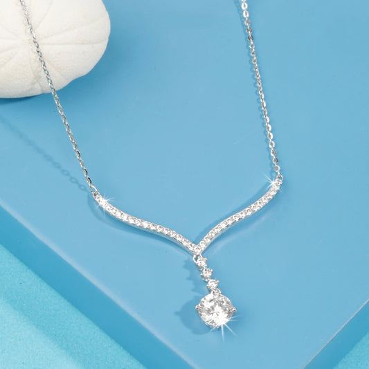 "Radiant Drop" Silver Necklace