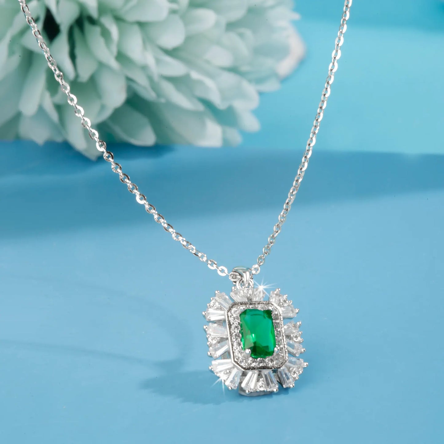 "Regal Emerald" Silver Pendant