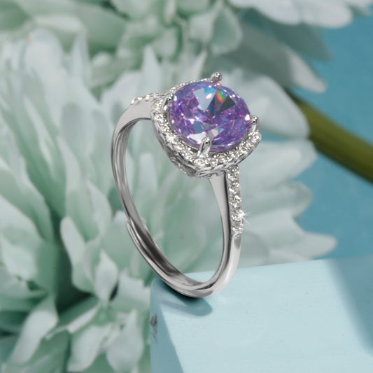 'Royal Violet' Silver Ring