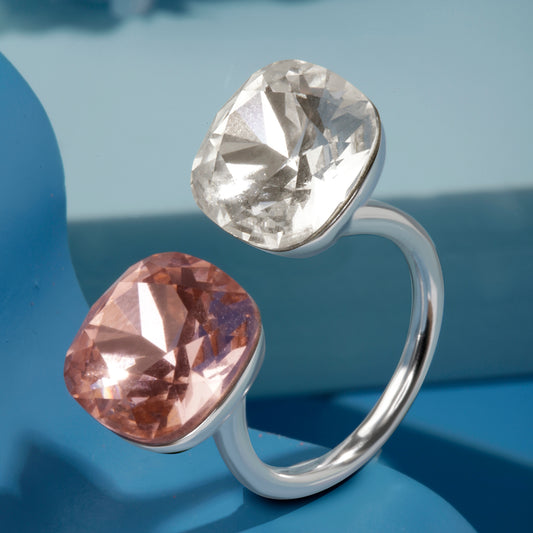 'Blush and Ice' Silver Ring