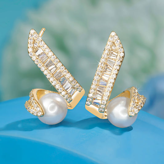 "Ethereal Pearl" Gold Plated Earrings