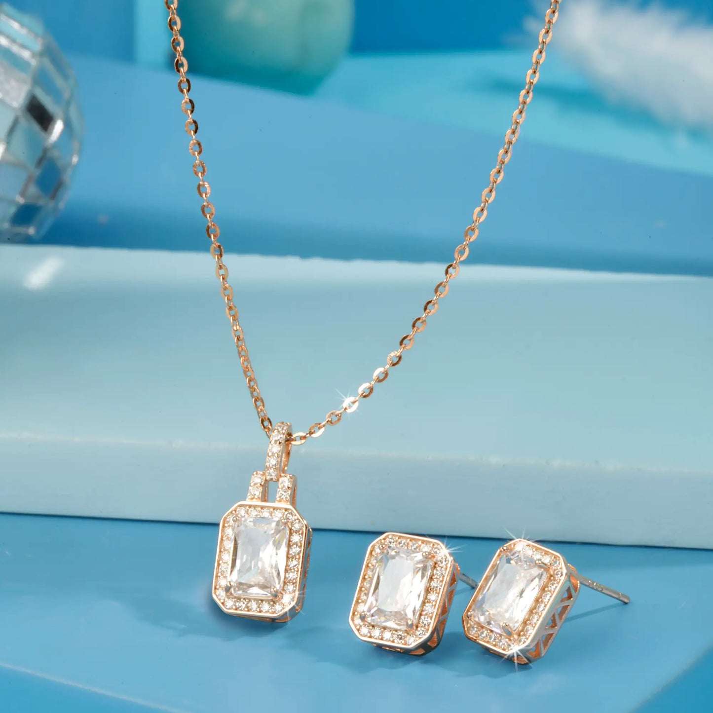 "Rectangular Splendor" Necklace Set