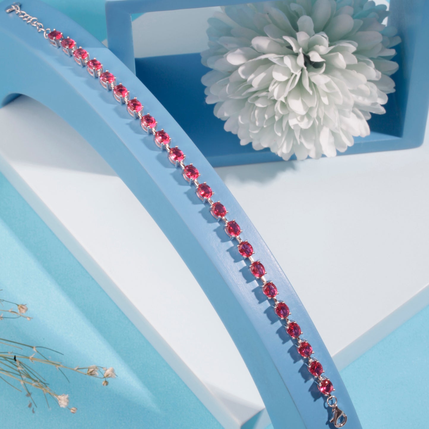 'Ruby Rapture Tennis' Bracelet