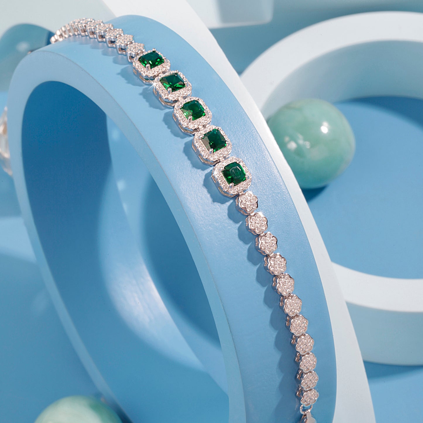 'Green Symphony Gemstone' Bracelet