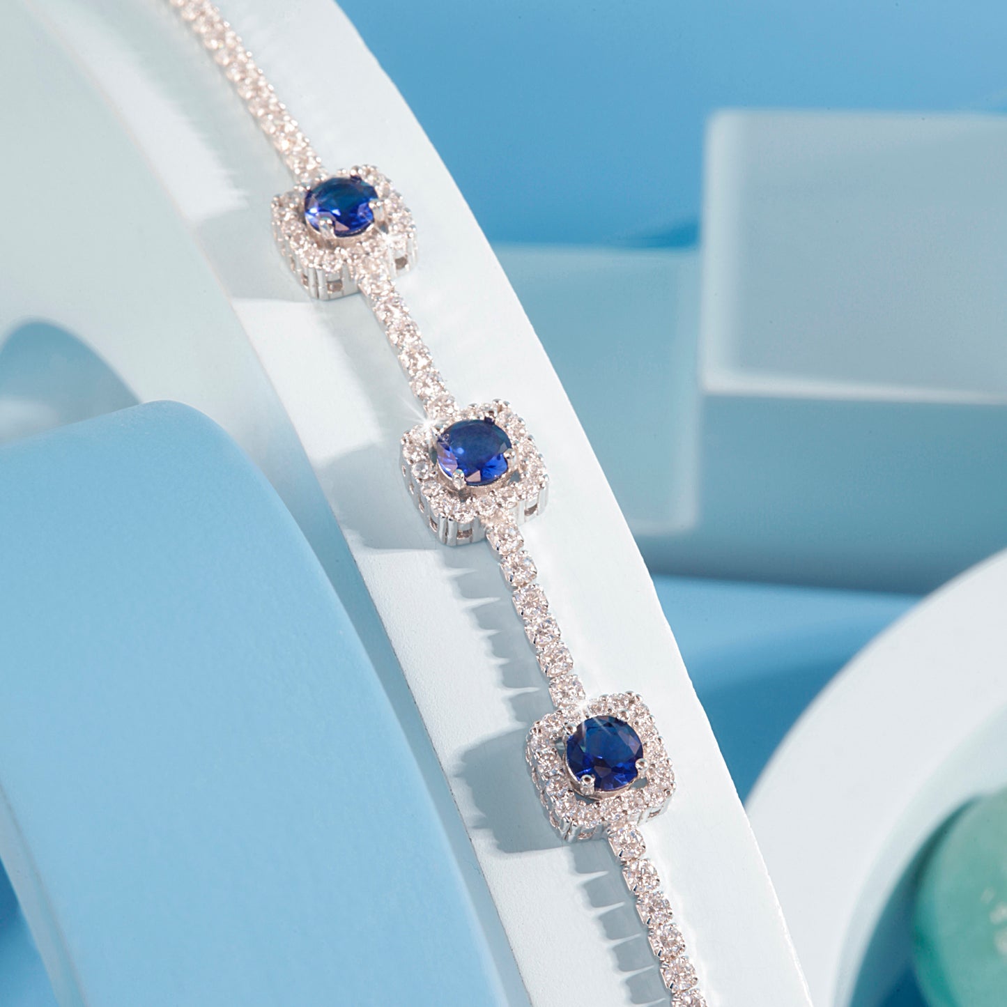 'Radiant Blue Trinket' Gemstone Bracelet