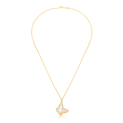 'Beautiful MOP Butterfly' Gold Plated Pendant