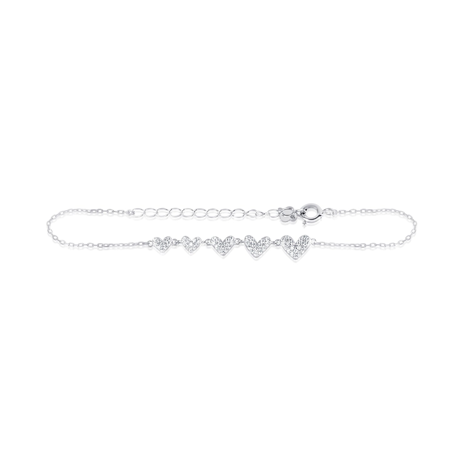 'Queen of Hearts' Silver Bracelet