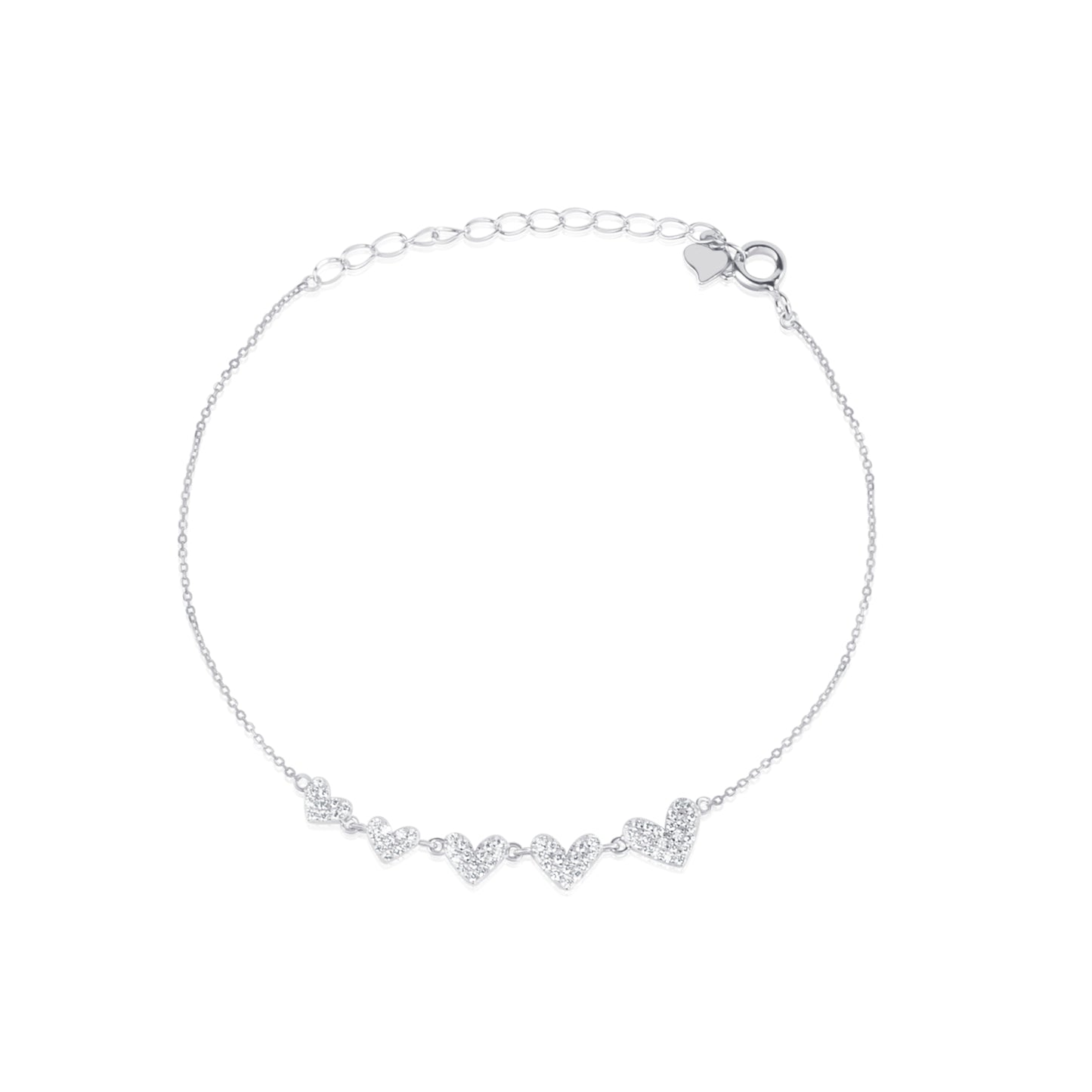 'Queen of Hearts' Silver Bracelet