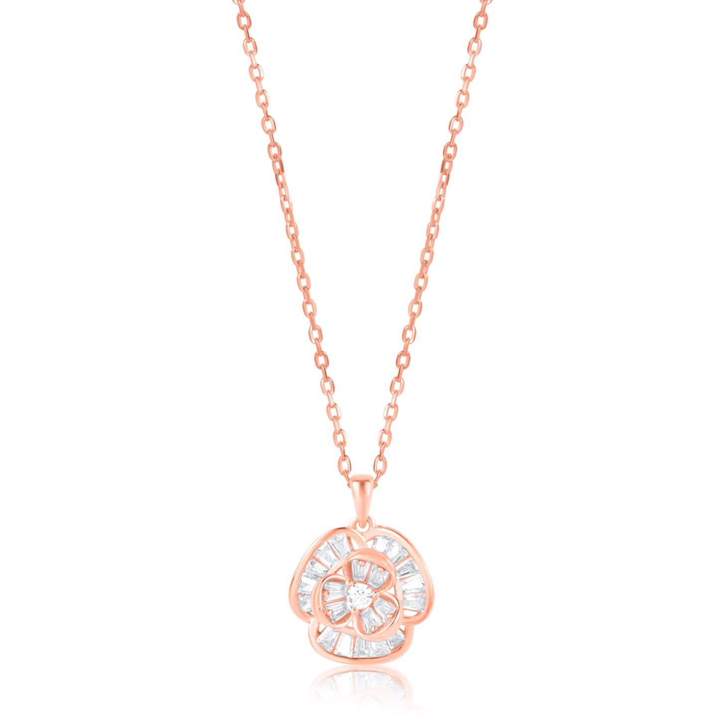 'Beauty Of Flowers' Rose Gold Pendant Set