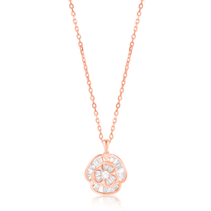 'Beauty Of Flowers' Rose Gold Pendant Set